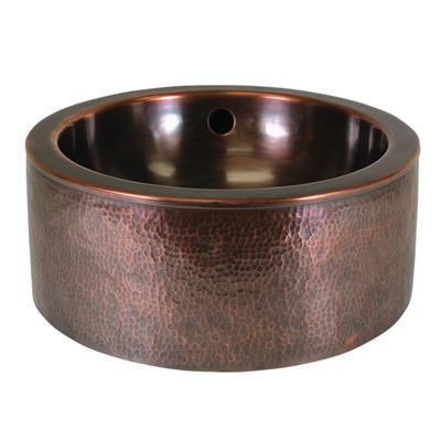 Round Vessel Sink with Apron - Antique Copper